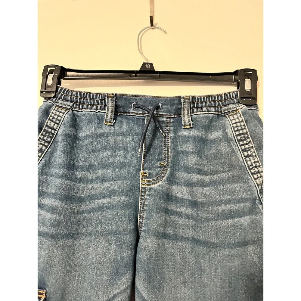 Signature by Levi Strauss Boys Medium Wash Jogger Cargo Jeans Size M 10-12
